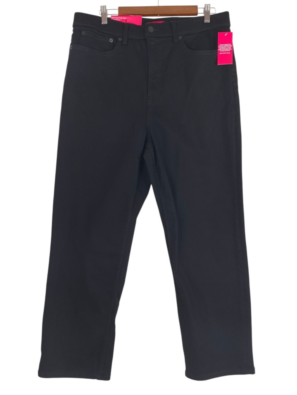 SPANX Slim Straight Black Jeans Strong Compression High-Rise Stretch - Sz 18